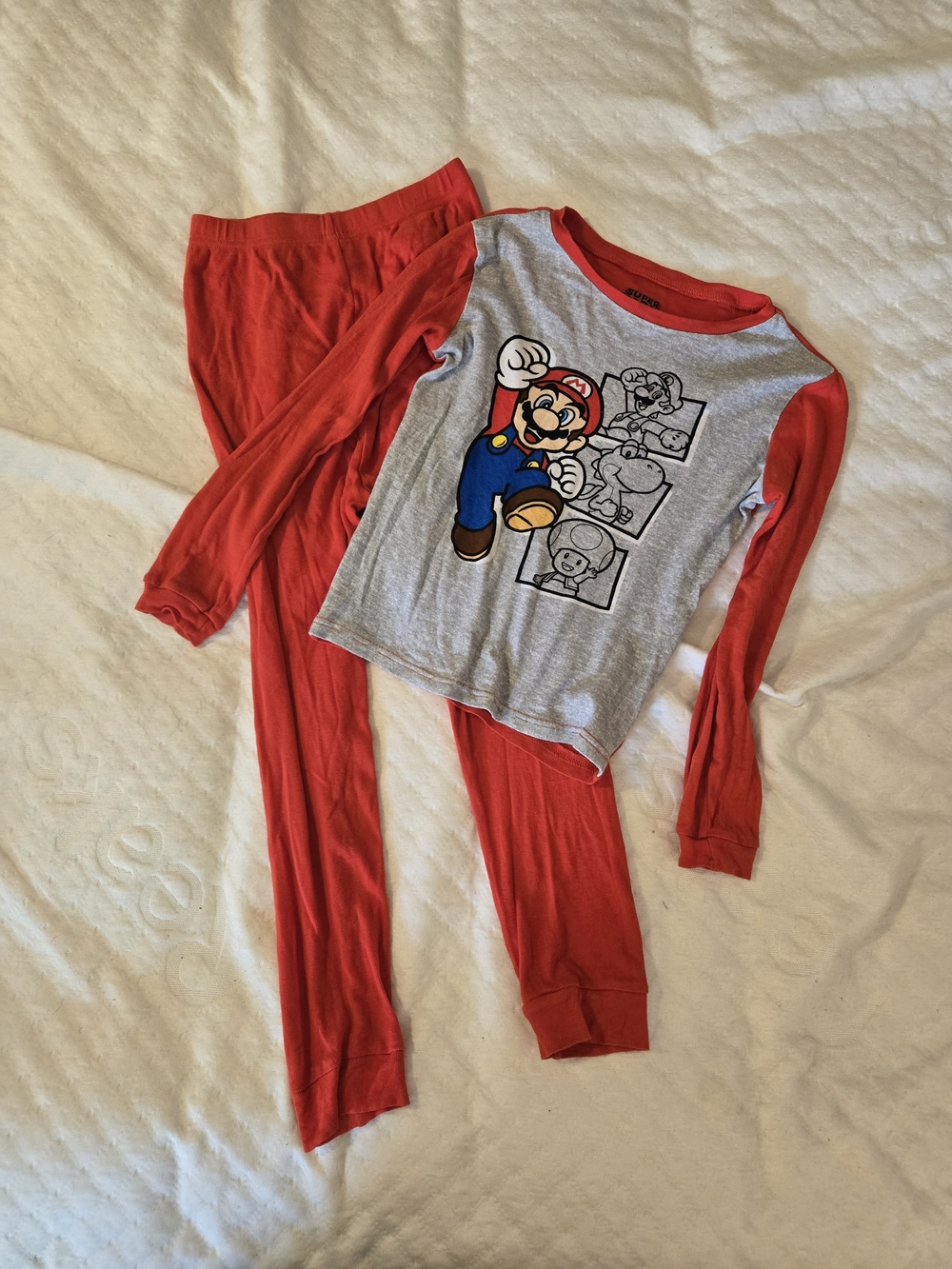 Nintendo Red & Gray Super Mario Kids Pajama Set